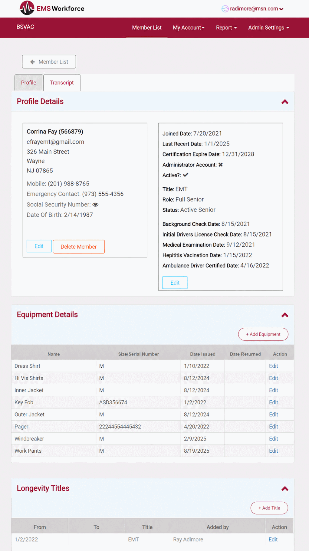 Build individual EMT profiles
